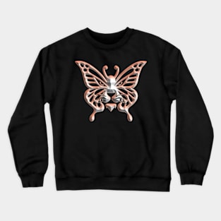 Wolf and butterfly 3d super soft blend drawing cute cool colorful Crewneck Sweatshirt